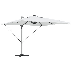 Guarda-sol Cantilever Roma da com LEDs Solares - Areia - 286 x 285 x 270 cm - Alumínio H