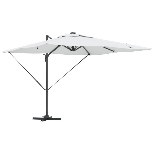 Guarda-sol Cantilever Roma da com LEDs Solares - Areia - 286 x 285 x 270 cm - Alumínio M 4