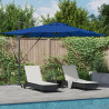 Parasol Cantilever Roma com LEDs em Azul Céu – 286 x 285 x 270 cm. Alumínio. 1