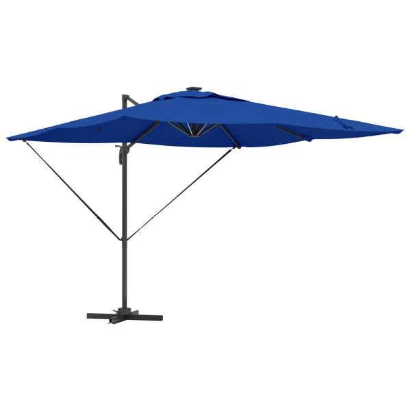 Parasol Cantilever Roma com LEDs em Azul Céu – 286 x 285 x 270 cm. Alumínio. M 2