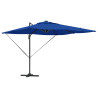 Parasol Cantilever Roma con LEDs Azul Celeste 286x285x270 cm Aluminio 4
