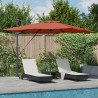 Parasol Cantilever Roma con LEDs Terracota 286x285x270 cm Aluminio 1