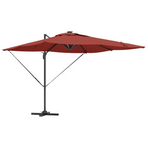 Parasol Cantilever Roma da com LEDs em terracota - 286 x 285 x 270 cm. de alumínio. H