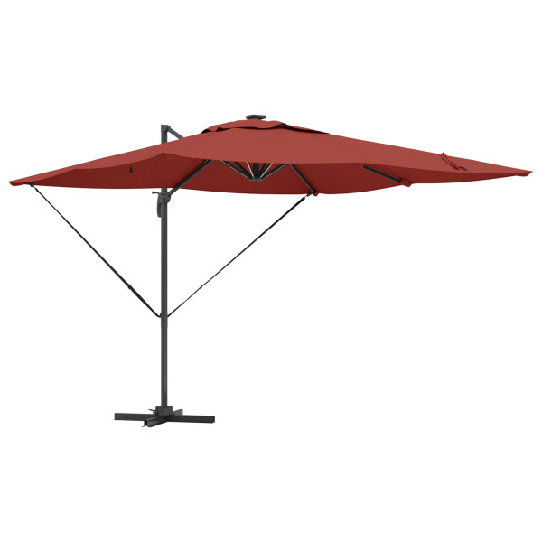Parasol Cantilever Roma con LEDs Terracota 286x285x270 cm Aluminio M 2
