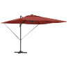 Parasol Cantilever Roma da com LEDs em terracota - 286 x 285 x 270 cm. de alumínio. 2