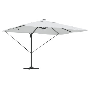 Parasol Cantilever Roma da com LEDs Bege 352 x 251 x 265 cm em Alumínio H