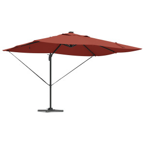 Parasol Cantilever Roma con LEDs Terracota 352x251x265 cm Aluminio H