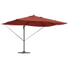 Parasol Cantilever Roma con LEDs Terracota 352x251x265 cm Aluminio 2