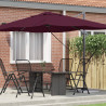 Guarda-Sol Cantilever Roma Vermelho Bordeaux 352x251x260 cm em Alumínio 1