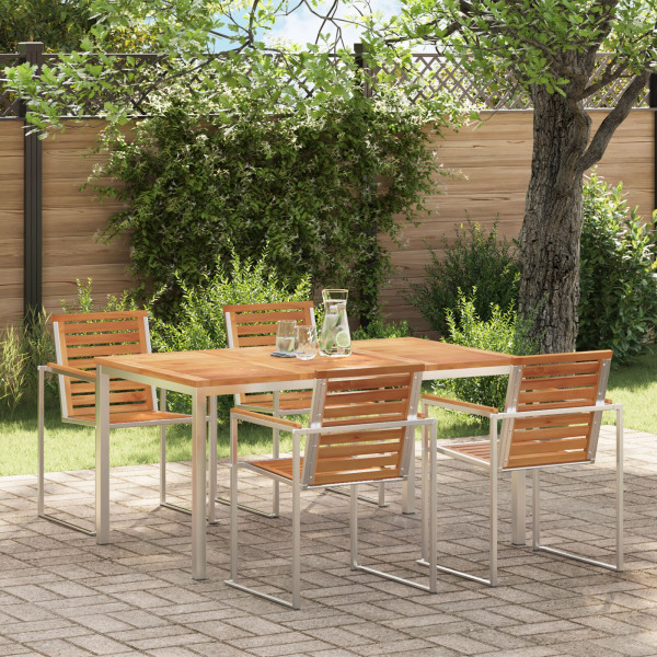 mesa de comedor exterior 150x90x75 cm Madera Sólida de Teca D