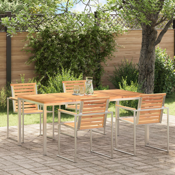 Mesa de Comedor Exterior 180x90x75 cm Madera Sólida de Teca D