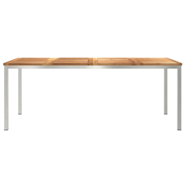 Mesa de Comedor Exterior 200x90x74.5 cm Madera Sólida de Teca M 5