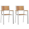 Sillas de jardín apilables 2 pcs de madera maciza de acacia y metal 4