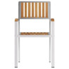 Cadeiras de Jardim Empilháveis 2 pcs Madeira Sólida de Teca e Aço Inoxidável 5