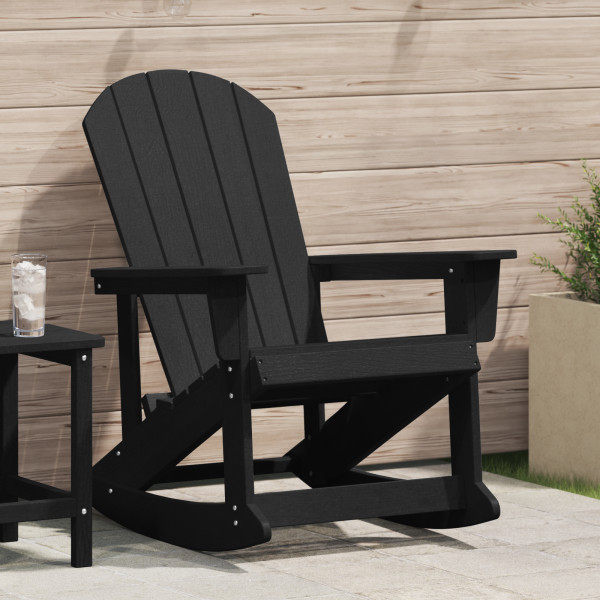 Silla Rocking Adirondack Negra 73.5x92x90 cm HDPE D