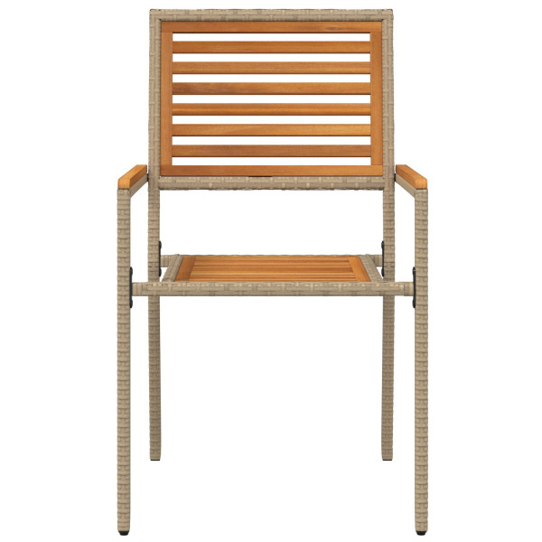 Sillas de jardín apilables  con cojines 2 pcs Beige Polirratan M 5