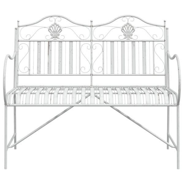 Banco Branco Metal 103.5 x 59 x 89 cm Durável Banco de Exterior M 4
