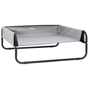 Cama Elevada para Perro Gris Claro S Tela Oxford y Acero H