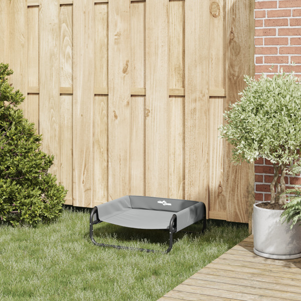 Cama Elevada para Perro Gris Claro S Tela Oxford y Acero M 4