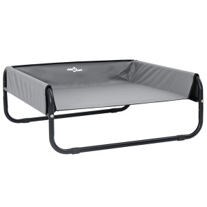 Cama Elevada para Perros Gris Claro L Tela Oxford y Acero H