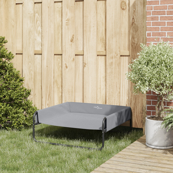 Cama Elevada para Cães Cinza Claro L Tecido Oxford e Aço M 4