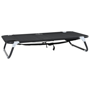 Cama para Perro Plegable Negra ML Tela de Oxford y Acero H