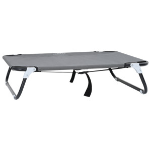 Cama Plegable para Perros Gris Claro S de Tela de Oxford y Acero H