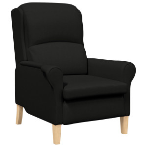 Sillón Moderno Negro Tejido de Poliéster. Madera H