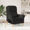 Sillón Moderno Negro Tejido de Poliéster. Madera 4