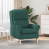 Sillón Moderno Verde Oscuro Tela. Madera Estándar Ergonómico 1
