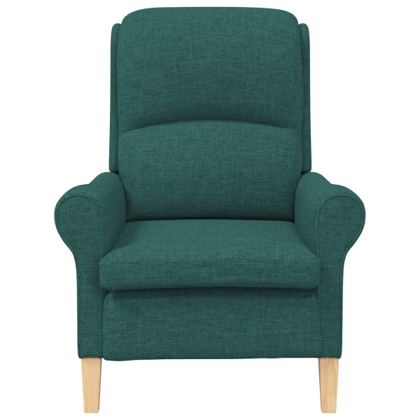 Sillón Moderno Verde Oscuro Tela. Madera Estándar Ergonómico M 5
