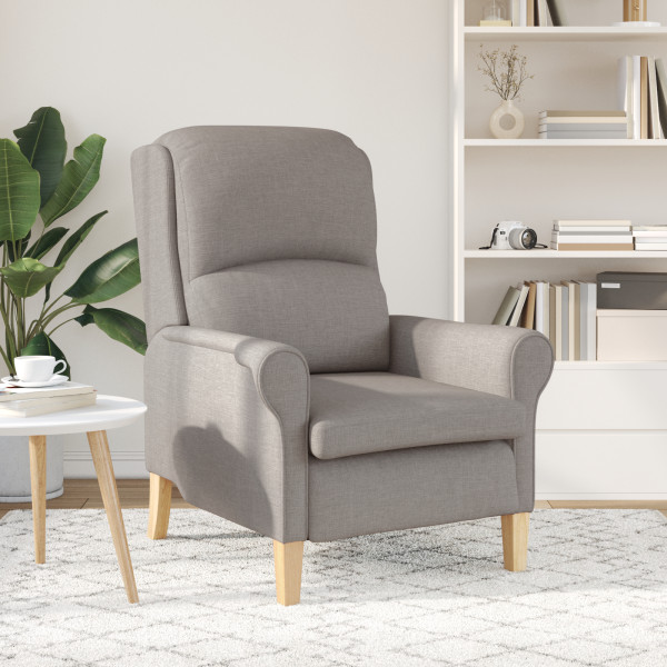 Sillón Moderno Taupe Tela de poliéster con patas de madera Medio M 4