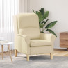 Sillón Moderno Crema Tela y Madera Mediano Sillón Crema 1