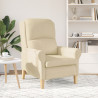 Sillón Moderno Crema Tela y Madera Mediano Sillón Crema 4