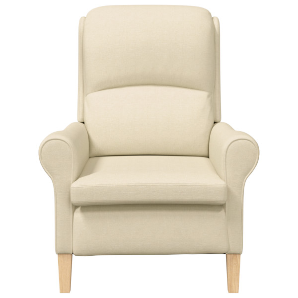 Sillón Moderno Crema Tela y Madera Mediano Sillón Crema M 5
