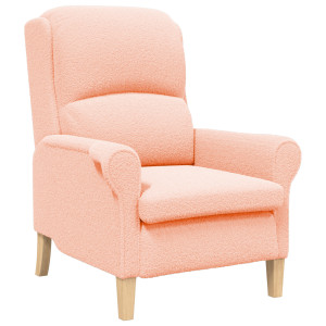 Sillón Ergonómico Rosa Tela. Madera Mediano Ergonómico H