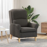 Sillón Ergonómico Gris Oscuro Tapicería de Tela con Patas de Madera 1