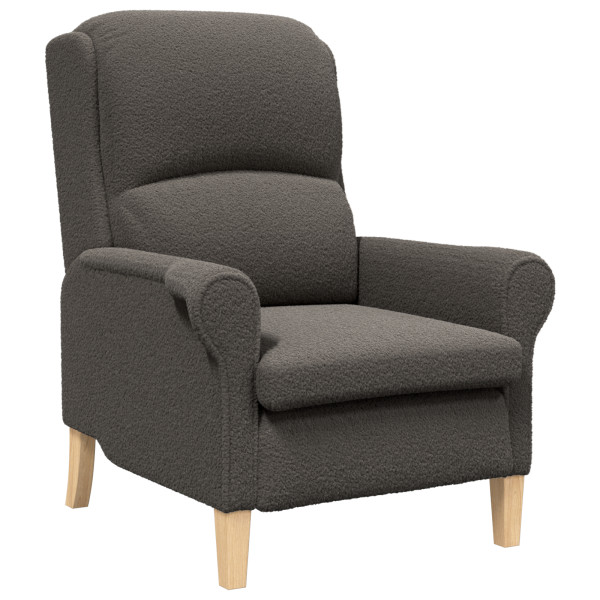 Sillón Ergonómico Gris Oscuro Tapicería de Tela con Patas de Madera M 2