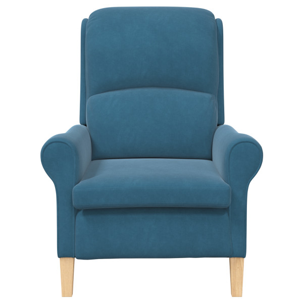 Sillón Azul Azul Tela. Madera Estándar Ergonómico Sillón Azul M 5