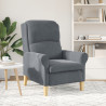 Sillón Gris Oscuro Gris oscuro Tela con patas de madera Estándar 4