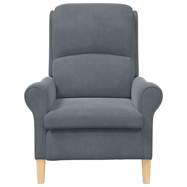 Sillón Gris Oscuro Gris oscuro Tela con patas de madera Estándar M 5