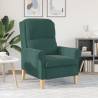 Sillón Verde Oscuro Verde Oscuro Tela con patas de madera Mediano 4