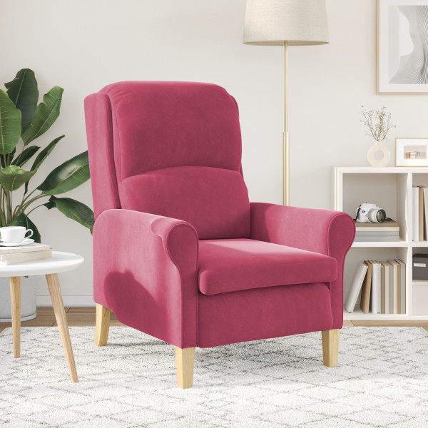 Sillón Borgoña Borgoña Tela de poliéster con patas de madera M 4