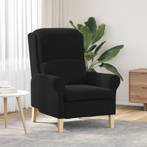 Sillón Negro Negro Tela. Madera Estándar Ergonómico D