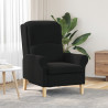 Sillón Negro Negro Tela. Madera Estándar Ergonómico 1