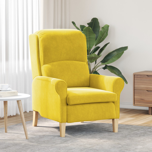 Sillón Amarillo Amarillo Textil. Madera Estándar Sillón Amarillo D