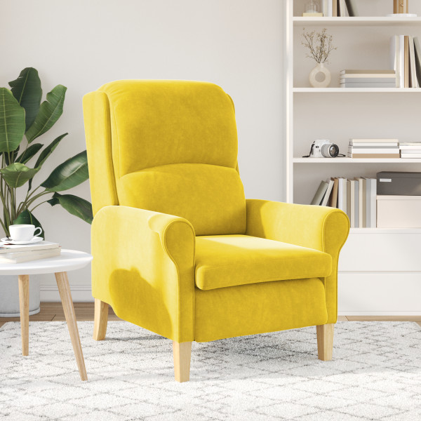 Poltrona Amarela Amarelo Têxtil. Madeira Padrão Poltrona Amarela M 4