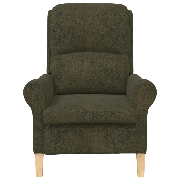 Sillón Contemporáneo Verde Militar Tela. Madera Mediano M 5