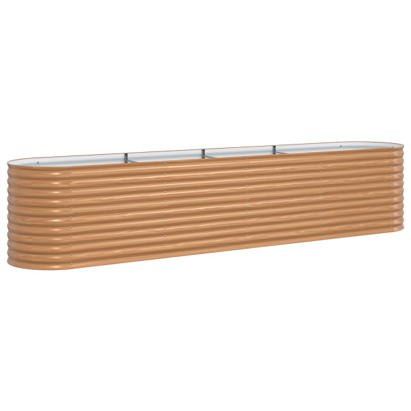 Cama Elevada de Jardim Efeito Madeira Aço galvanizado M 2