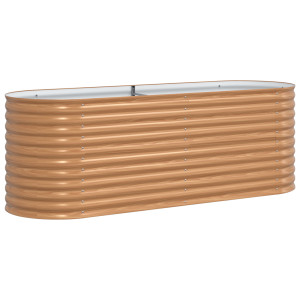 Cama Elevada de Jardín Marrón - Aspecto de Madera 240x80x81 cm de Acero H